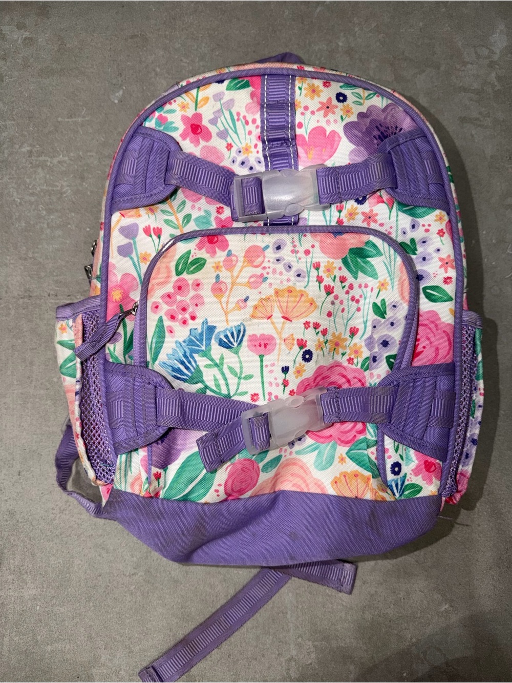Pottery Barn Kids Small Lavender Floral Blooms Mackenzie Backpack
